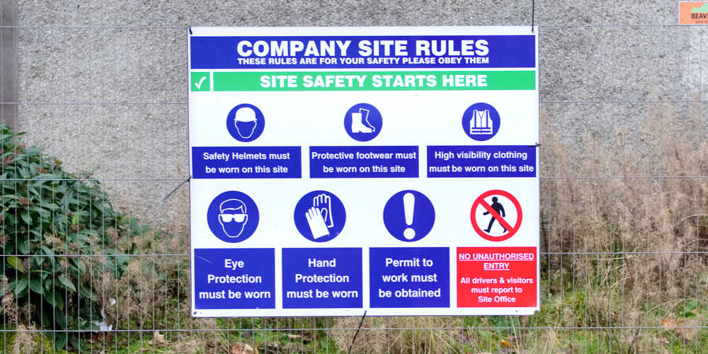 Construction site regulations