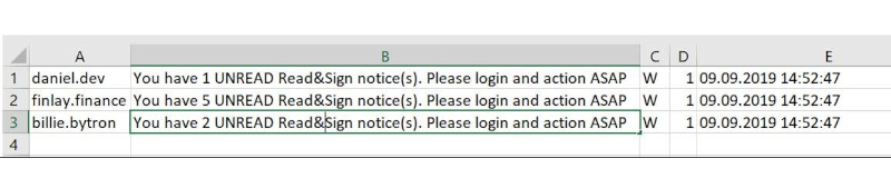 read&sign CSV report