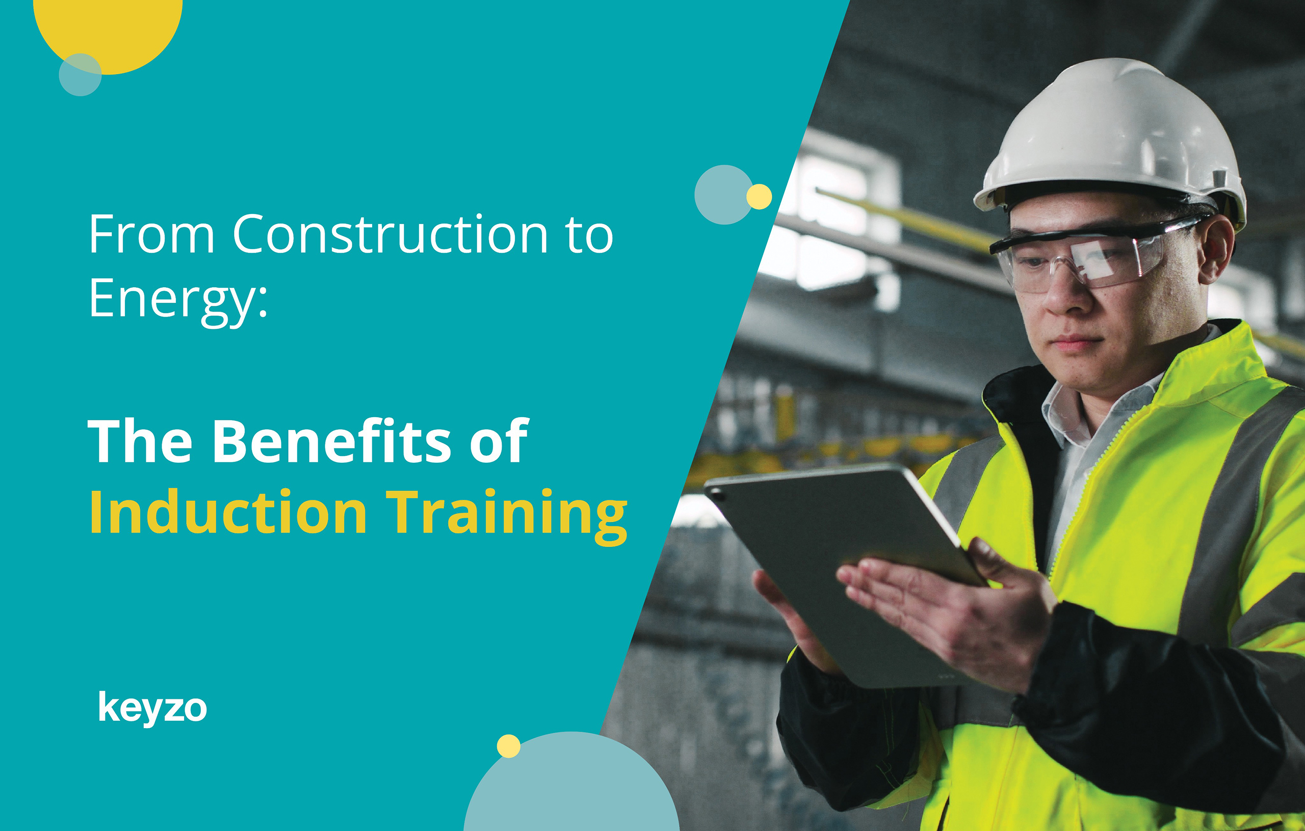 Construction staff completing their site induction online on a tablet