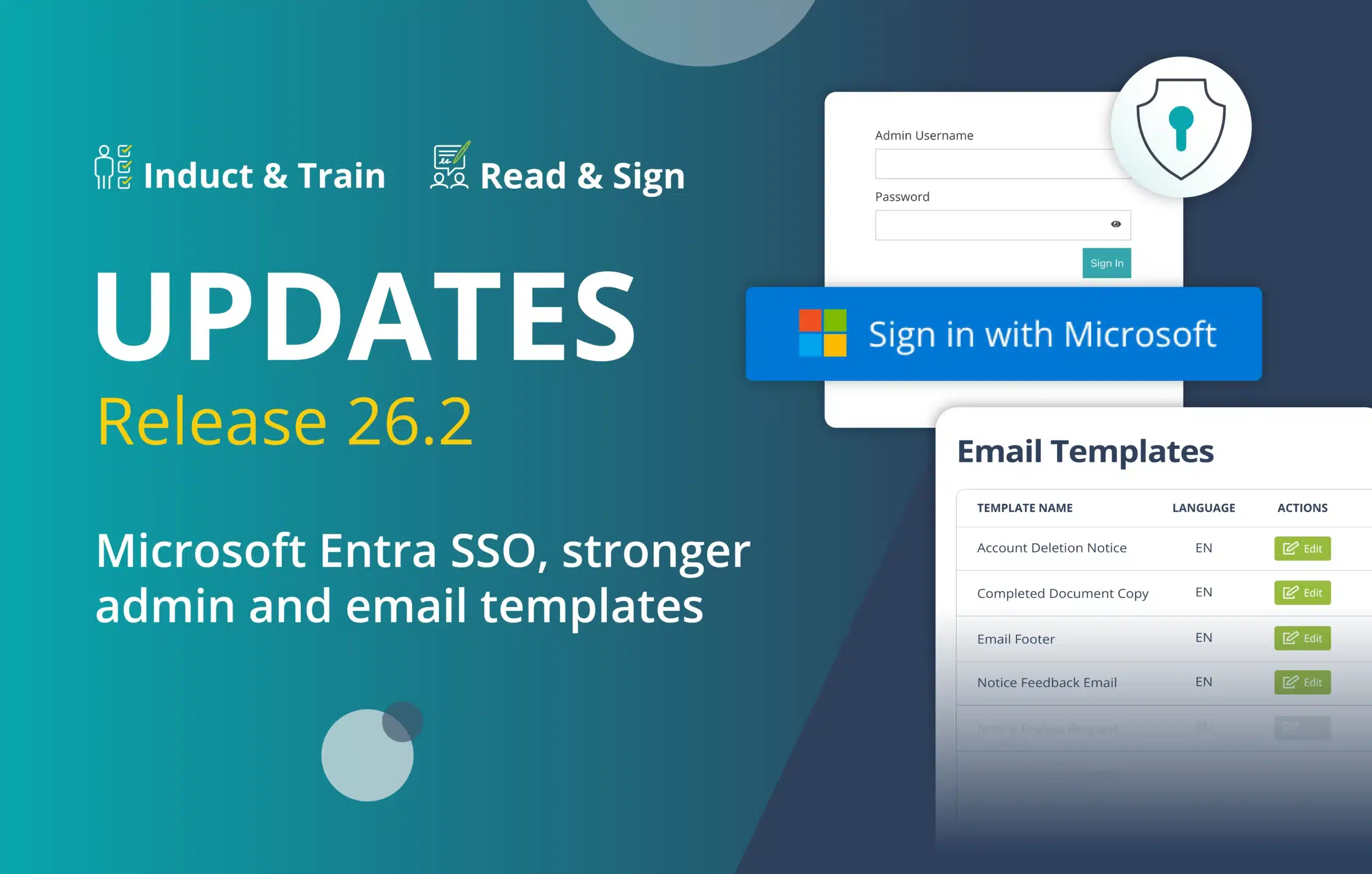Updates Release 26.2 | Induct & Train and Read & Sign