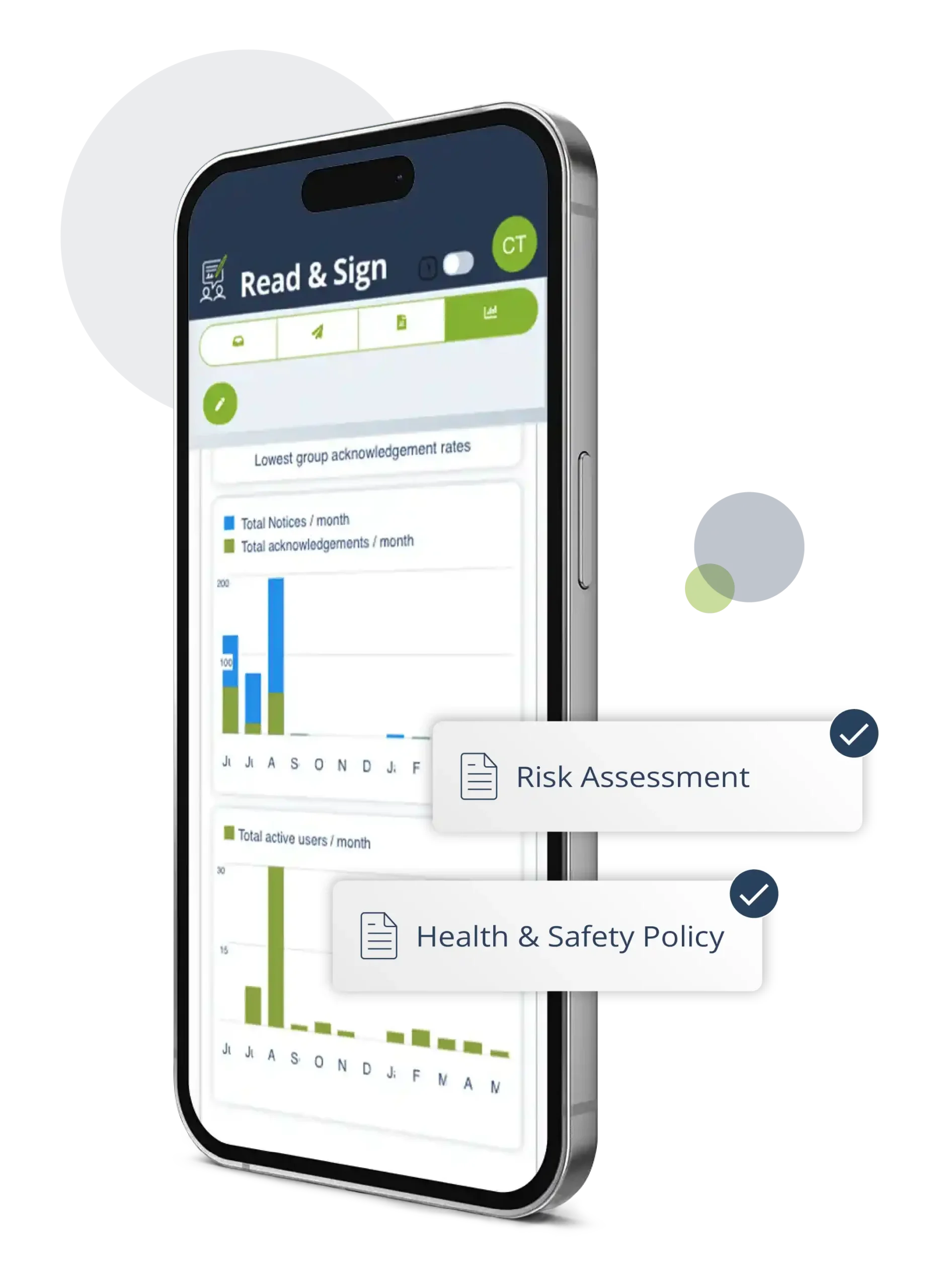 RS_mobile_mockup Read Sign Reporting and Document Acknowledgement