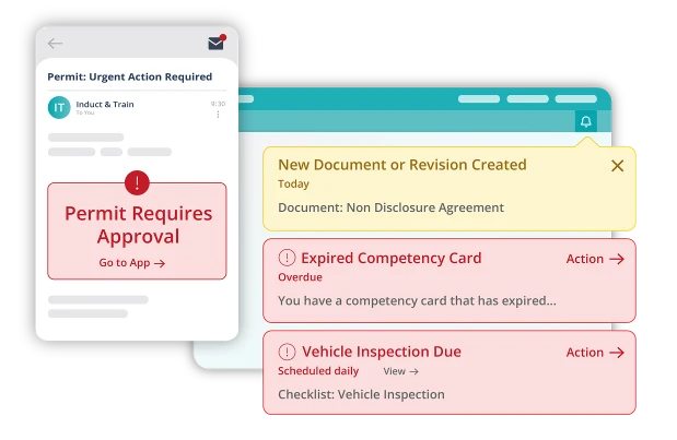 increase-visibility Induct & Train Notifications & Alerts Module - Increase visibility
and response times