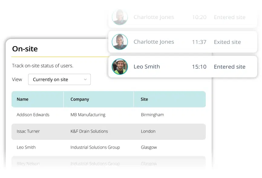 Induct & Train On-Site Module - Maintain real-time visibility across sites