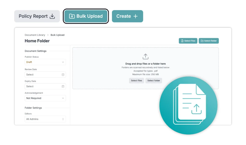 Induct & Train bulk document uploads

